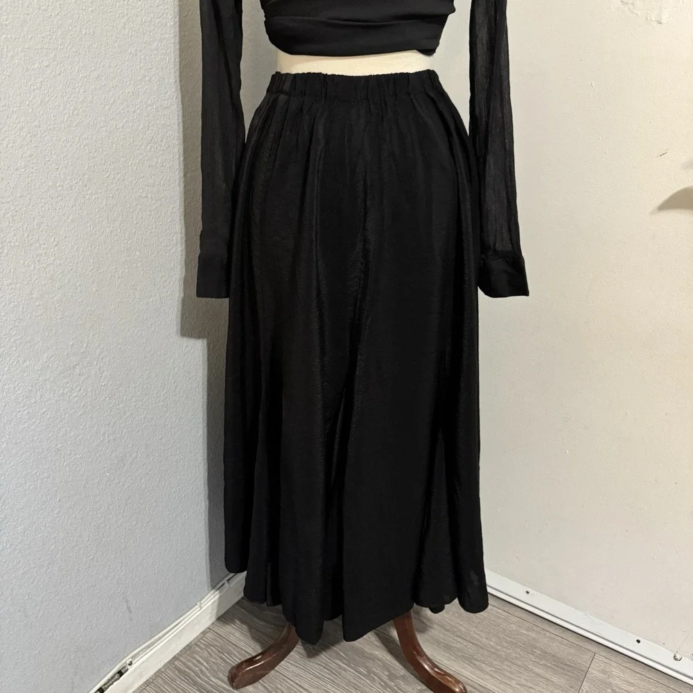 Denim & Supply Ralph Lauren‎ Black Rare Bohemian Maxi Retro Ruffled Skirt Sz S
